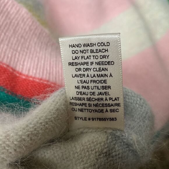 Rebecca Taylor Stripe Crop Puff Sleeve Sweater S - Picture 9 of 12